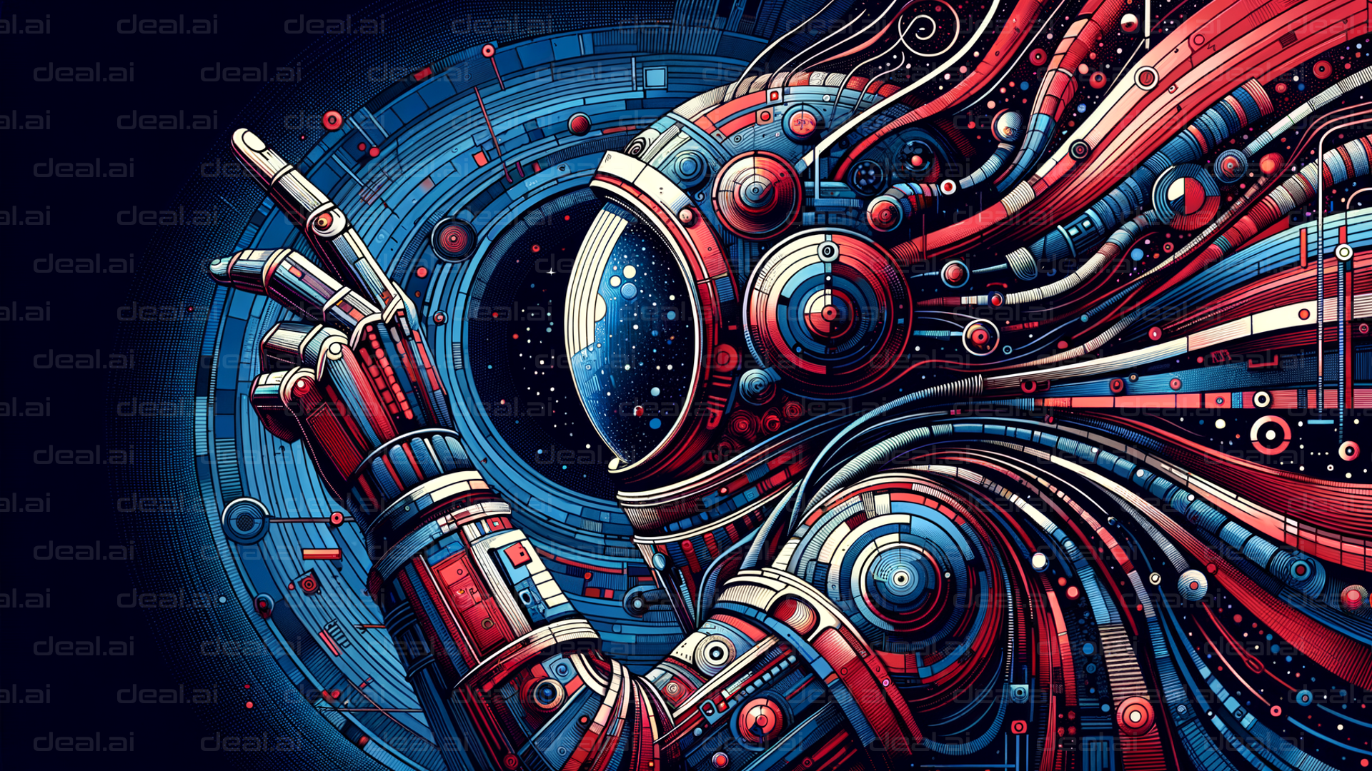 "Futuristic Astronaut in Space Art"