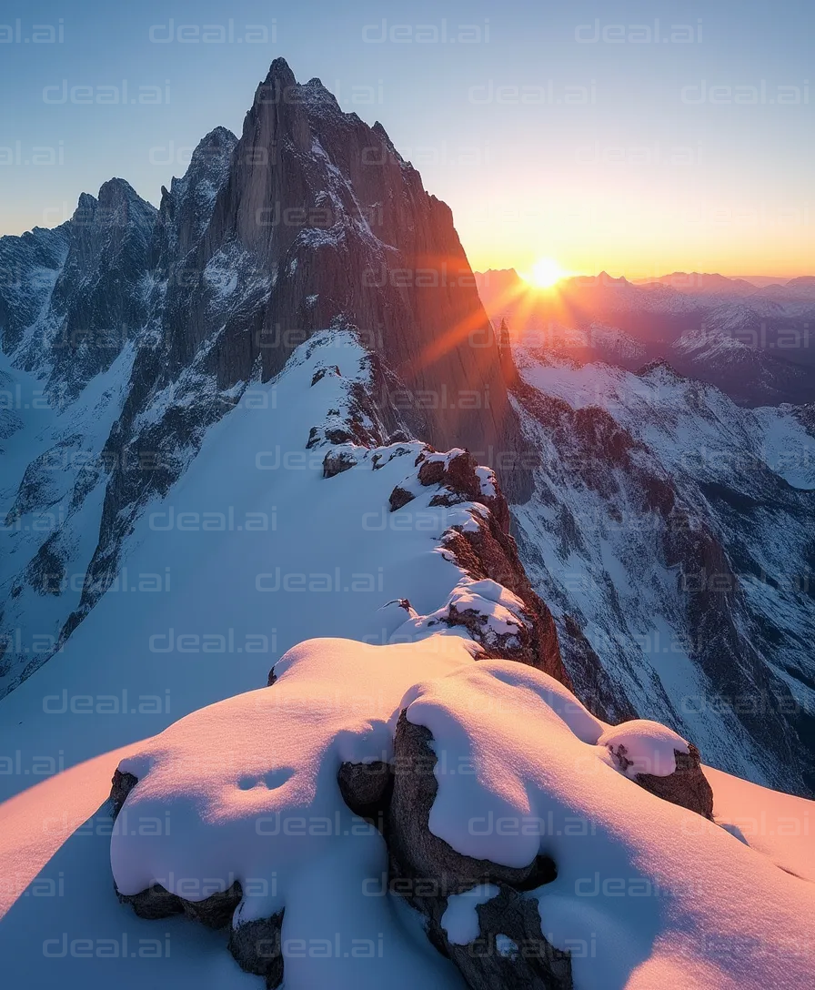 Sunrise Over Snowy Peaks