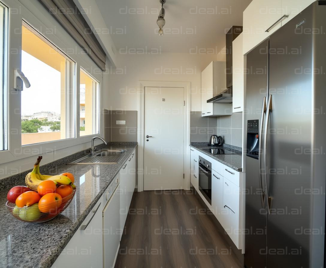 Modern Kitchen with Fruit Bowl on Counter