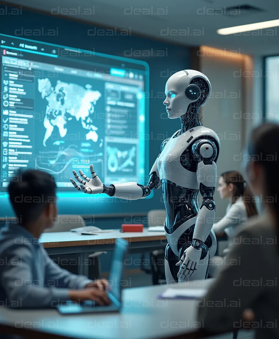 "Robot Teaching a Classroom of Students"