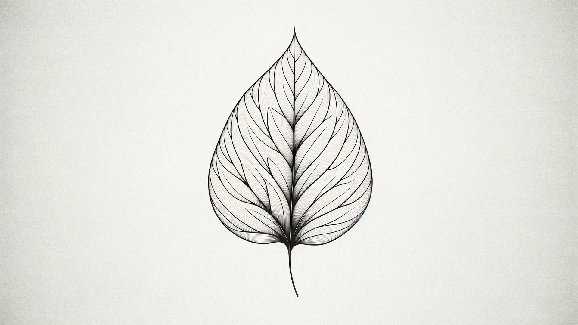 Intricate Leaf Outline Drawing