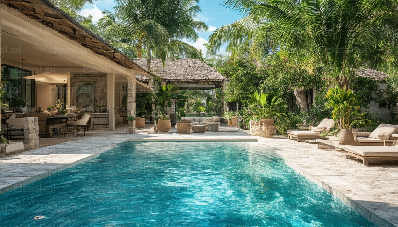Tropical Poolside Oasis Retreat