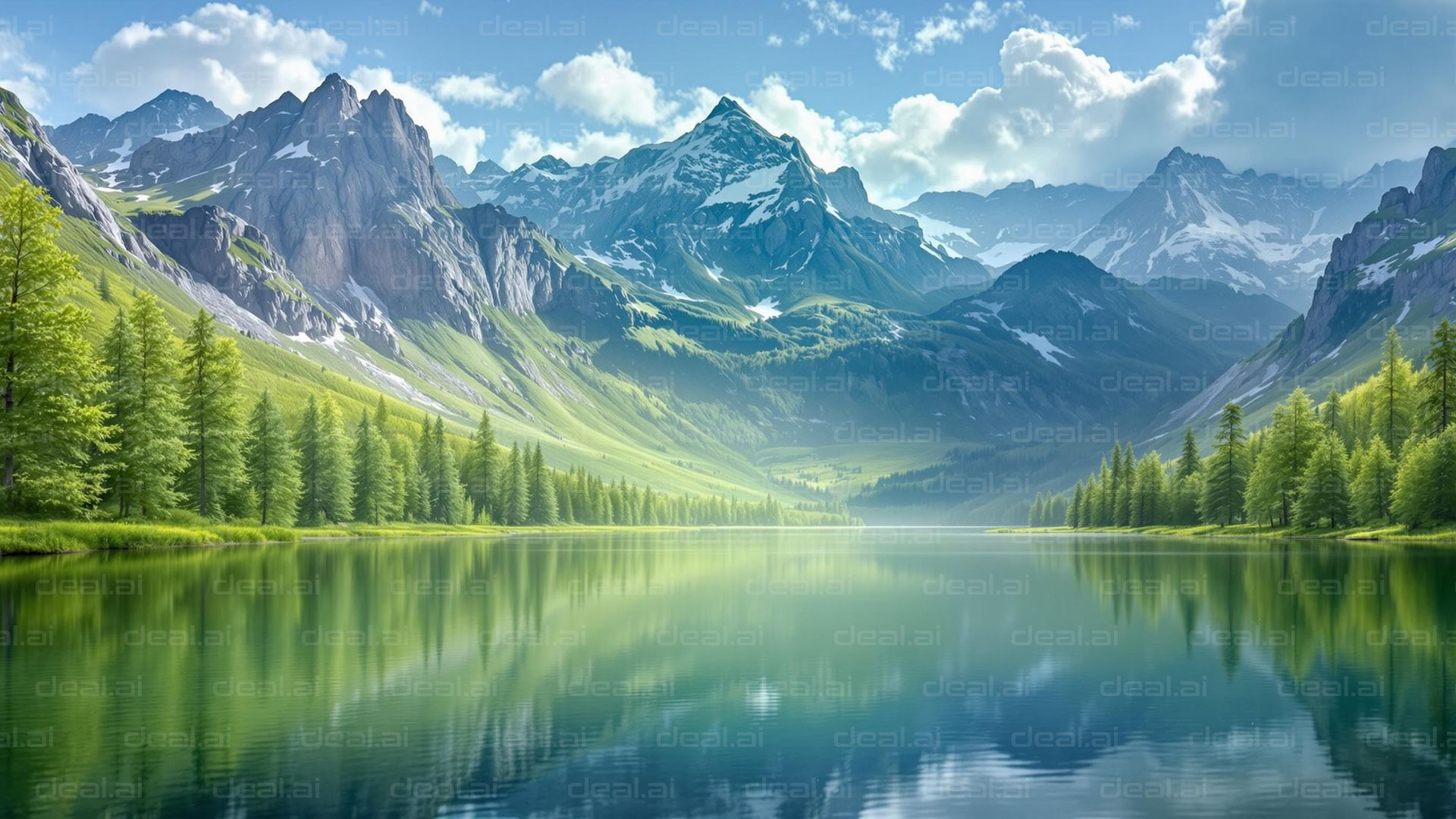Tranquil Mountain Lake Reflection