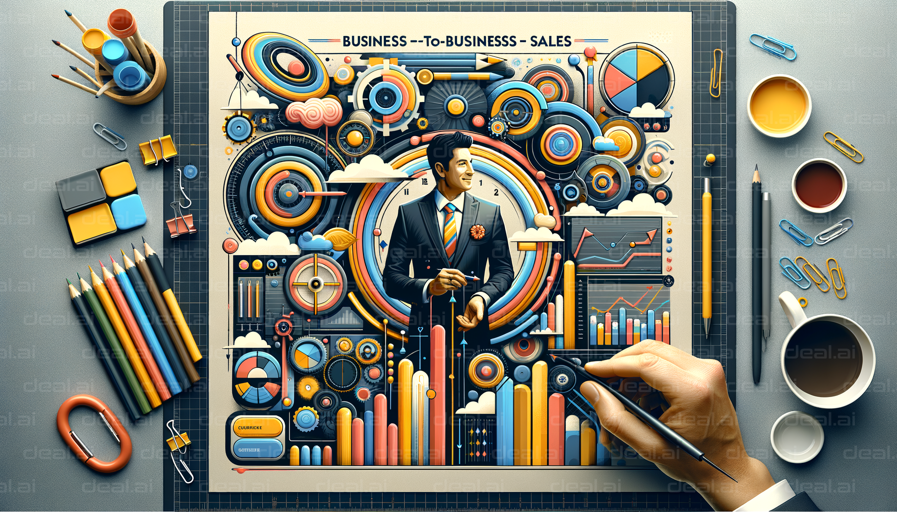 Colorful Business Sales Visualization Art