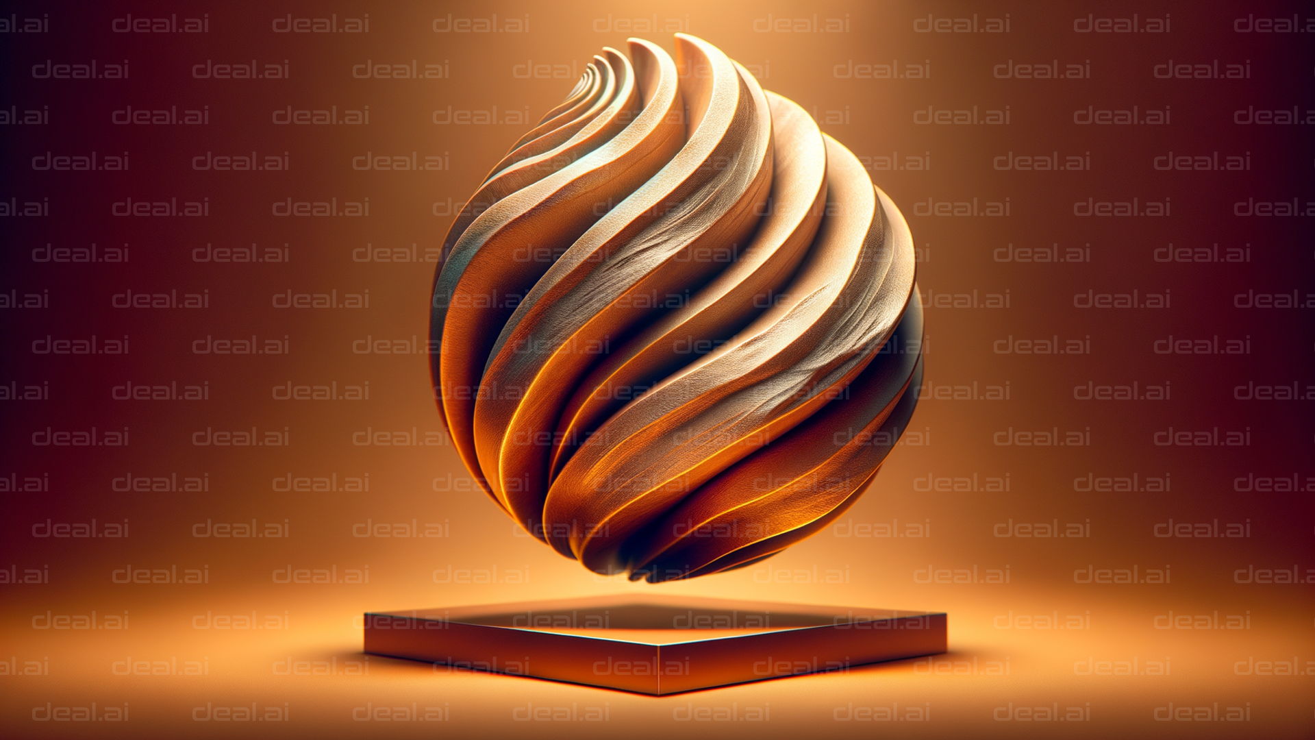 "Abstract Floating Swirl Sculpture"