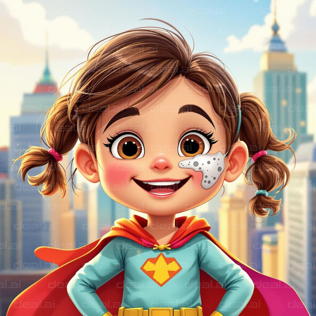 Superhero Girl in the Cityscape