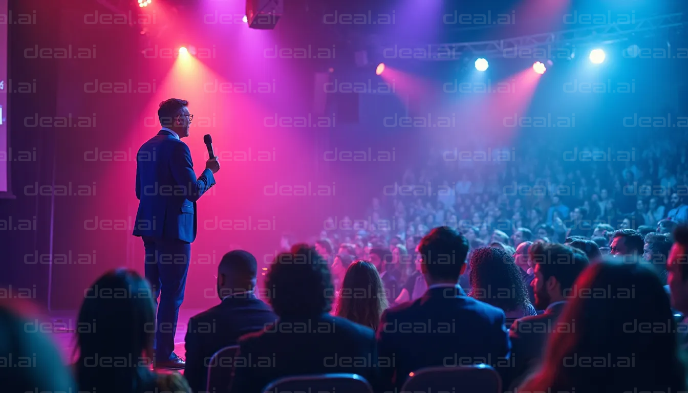 "Speaker on Stage at a Conference"