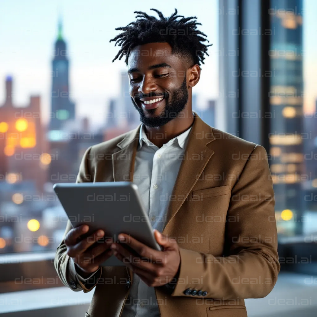 Smiling Professional with Tablet