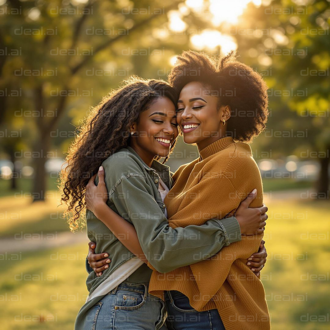 Joyful Embrace in the Park