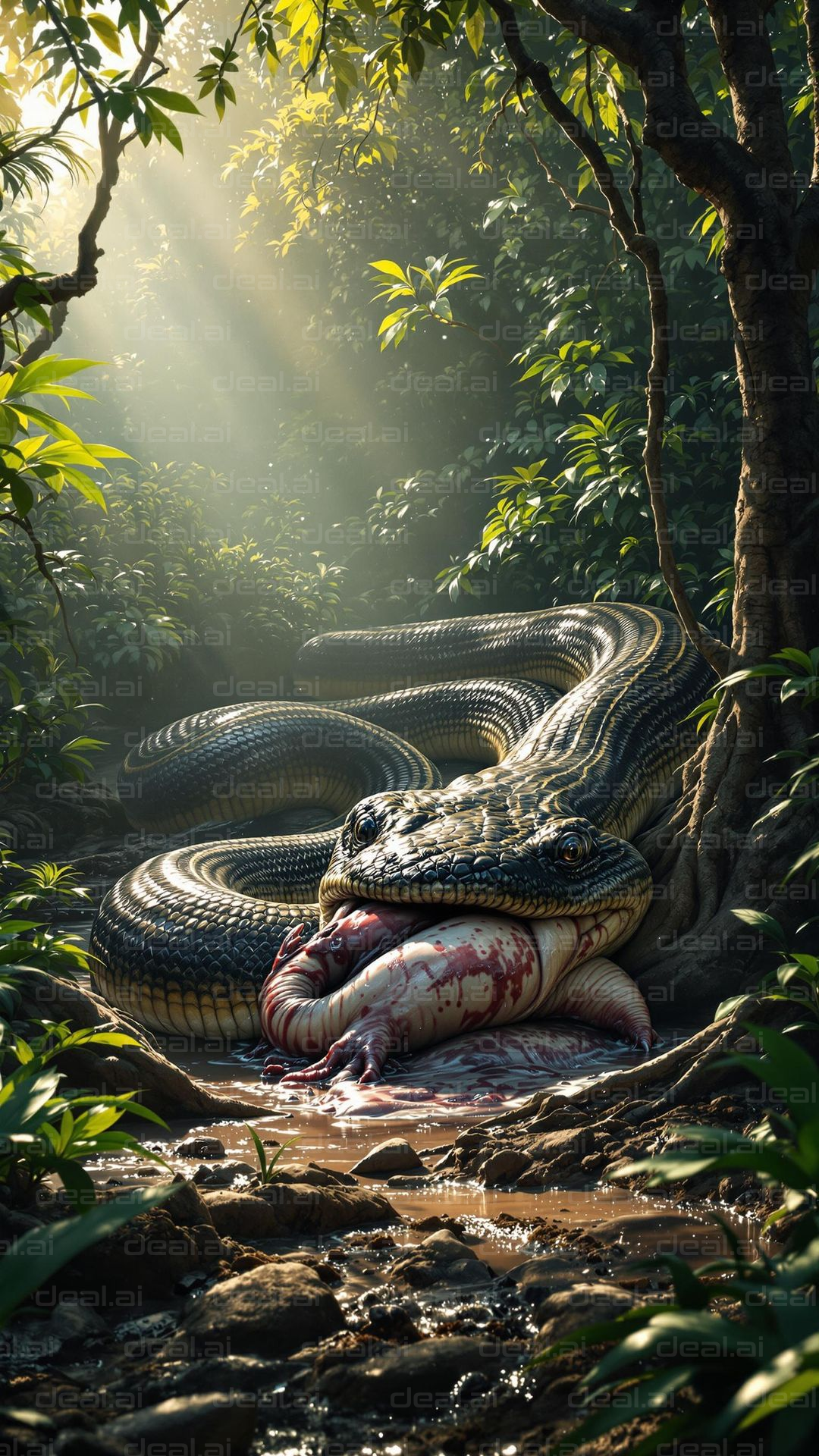 "Snake in the Jungle's Silence"