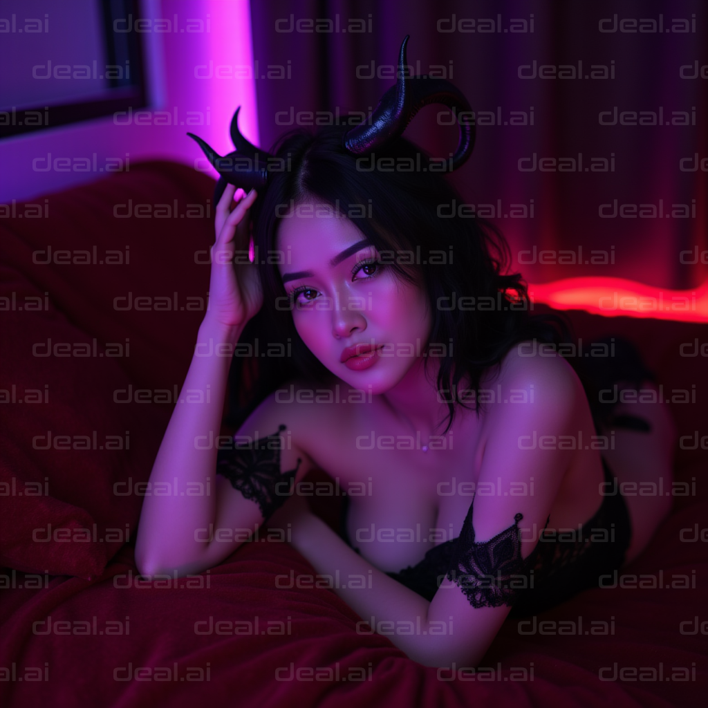 "Enchantress in Neon Glow"