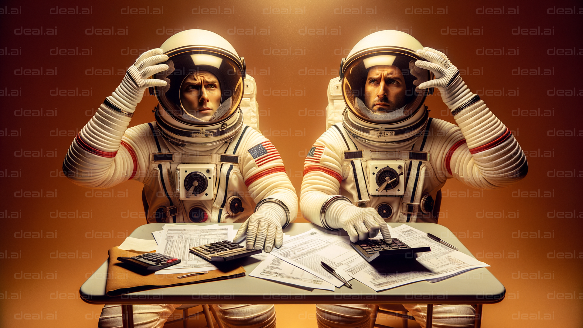 Astronauts Doing Taxes in Space