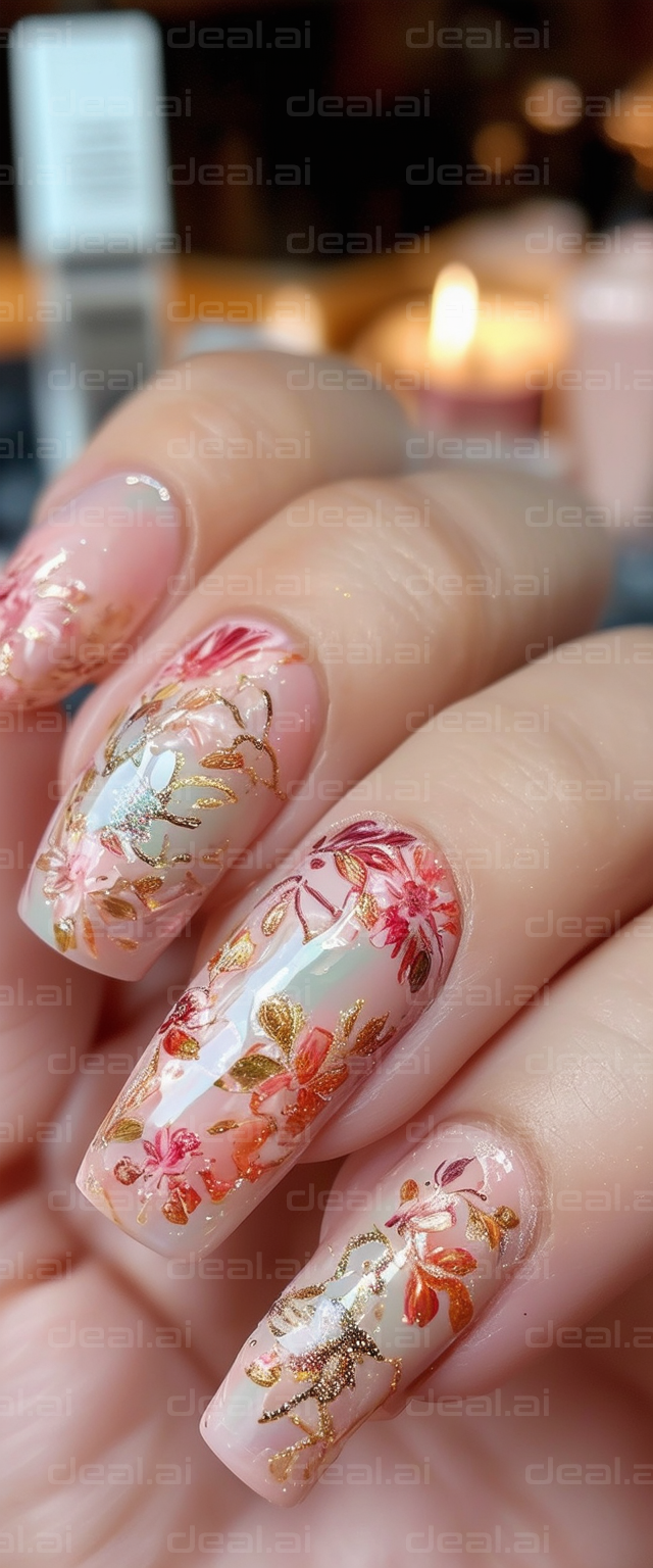 Elegant Floral Nail Art Design