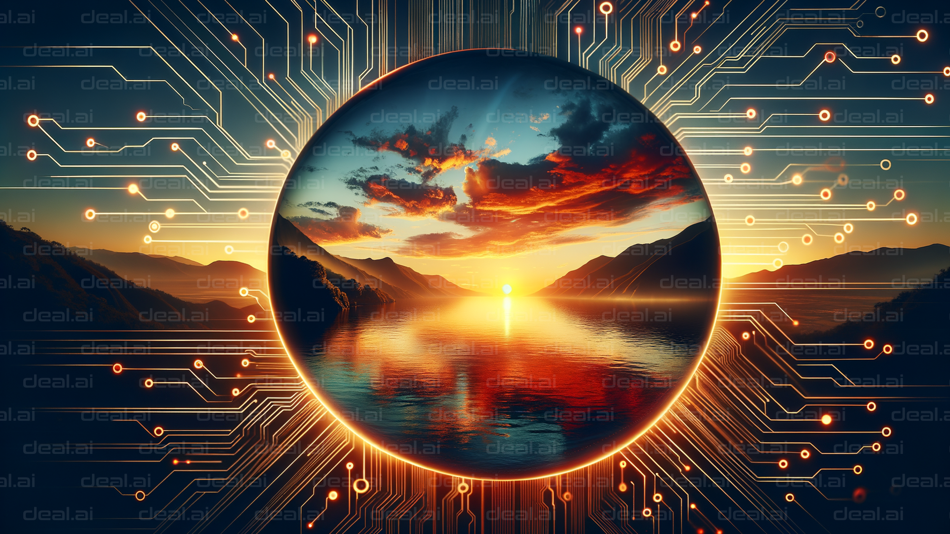 "Digital Sunset Fusion"