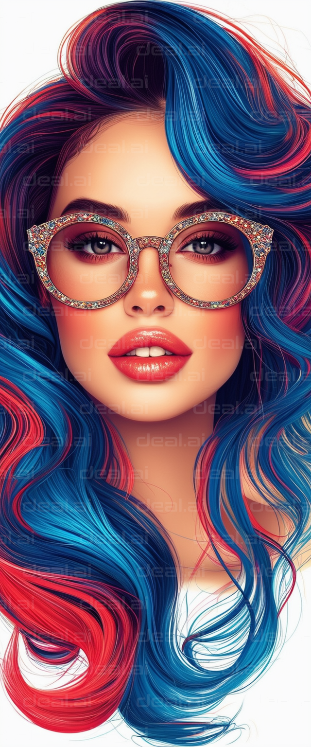 Colorful Hair and Glittering Glasses