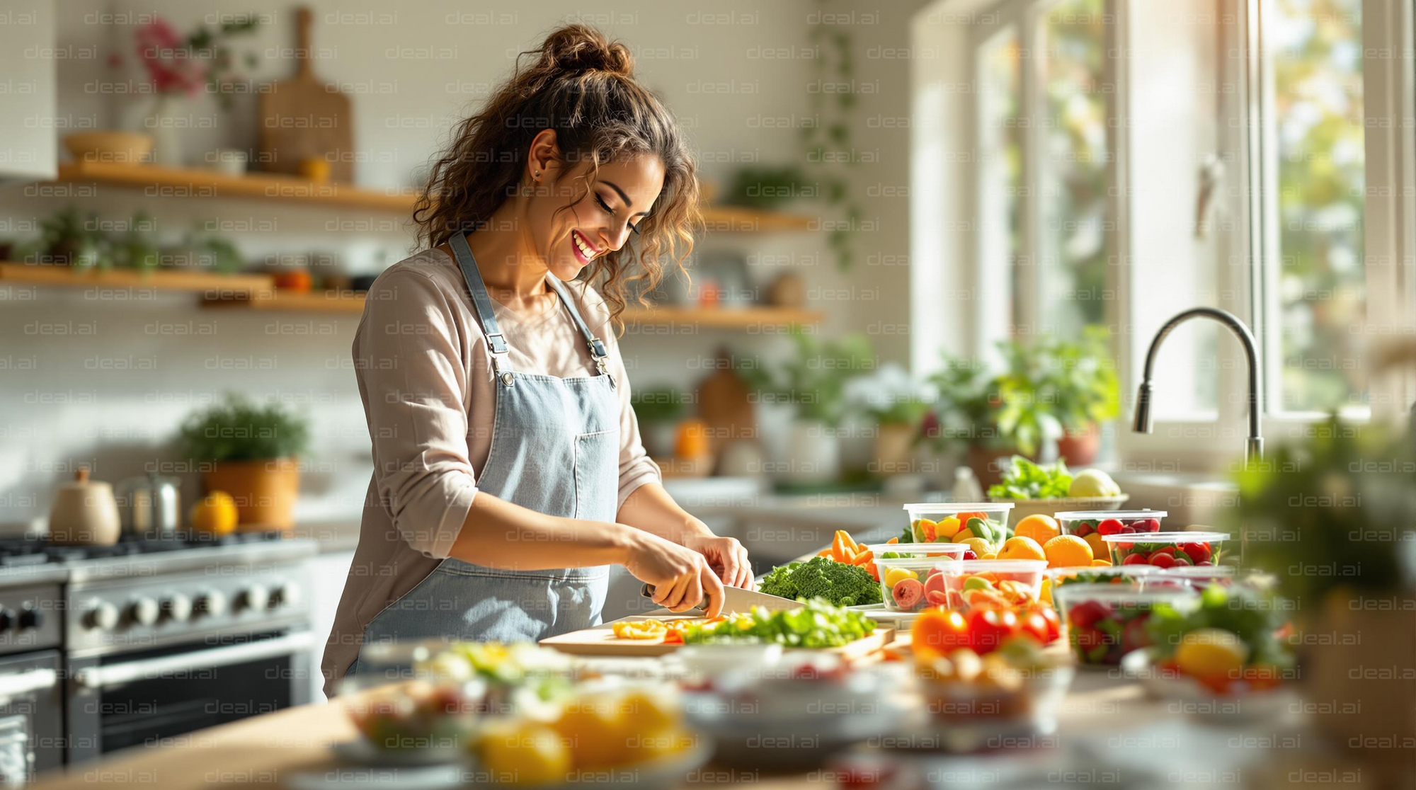 Joyful Cooking in a Bright Kitchen