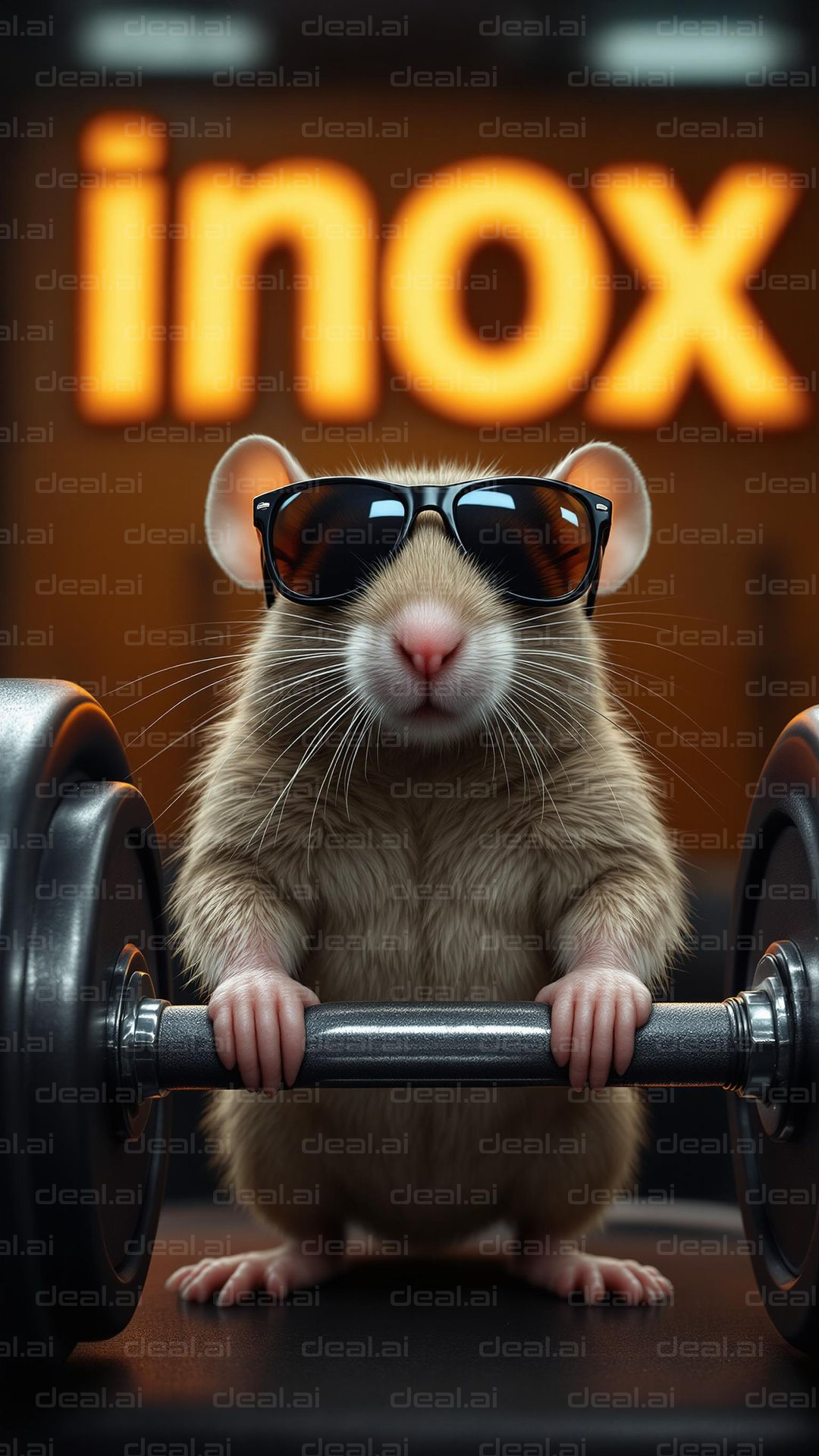 Cool Mouse Lifting Weights