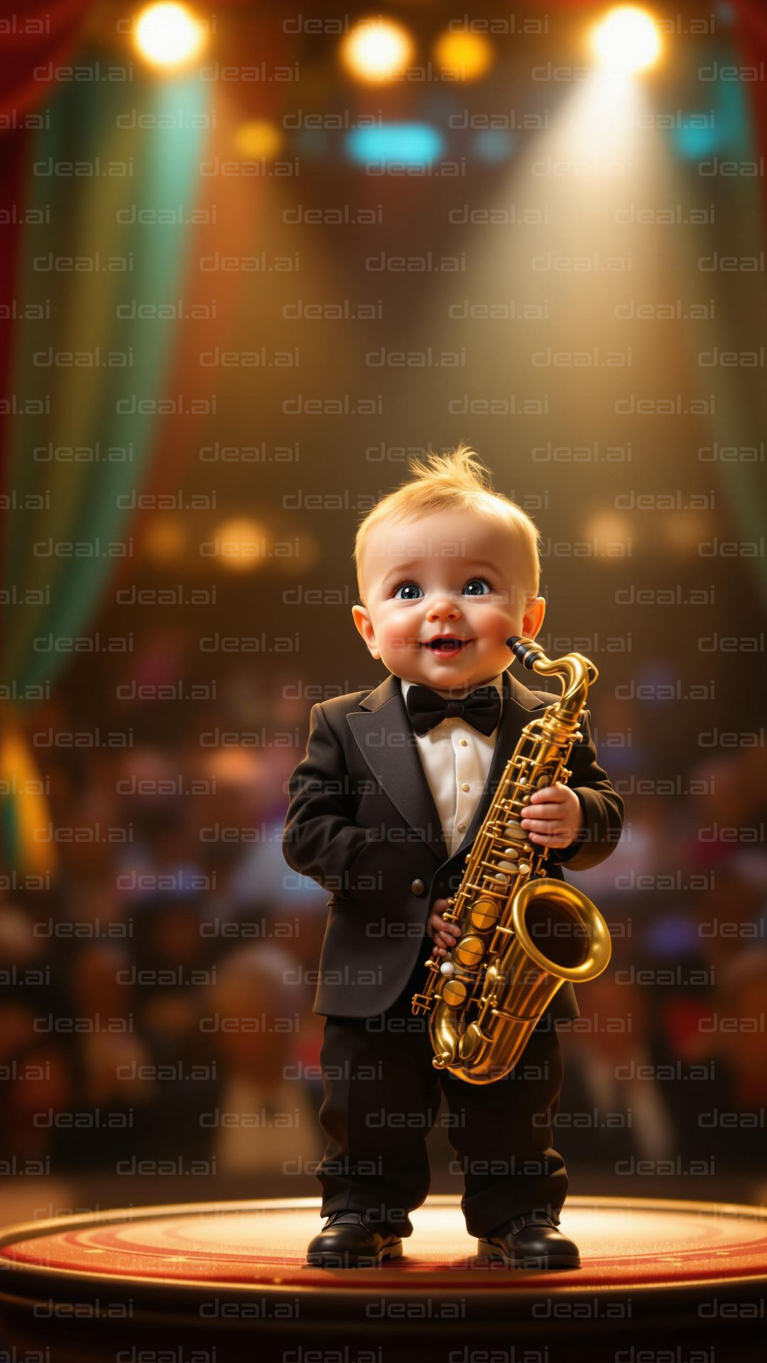 Baby Saxophone Star on Stage
