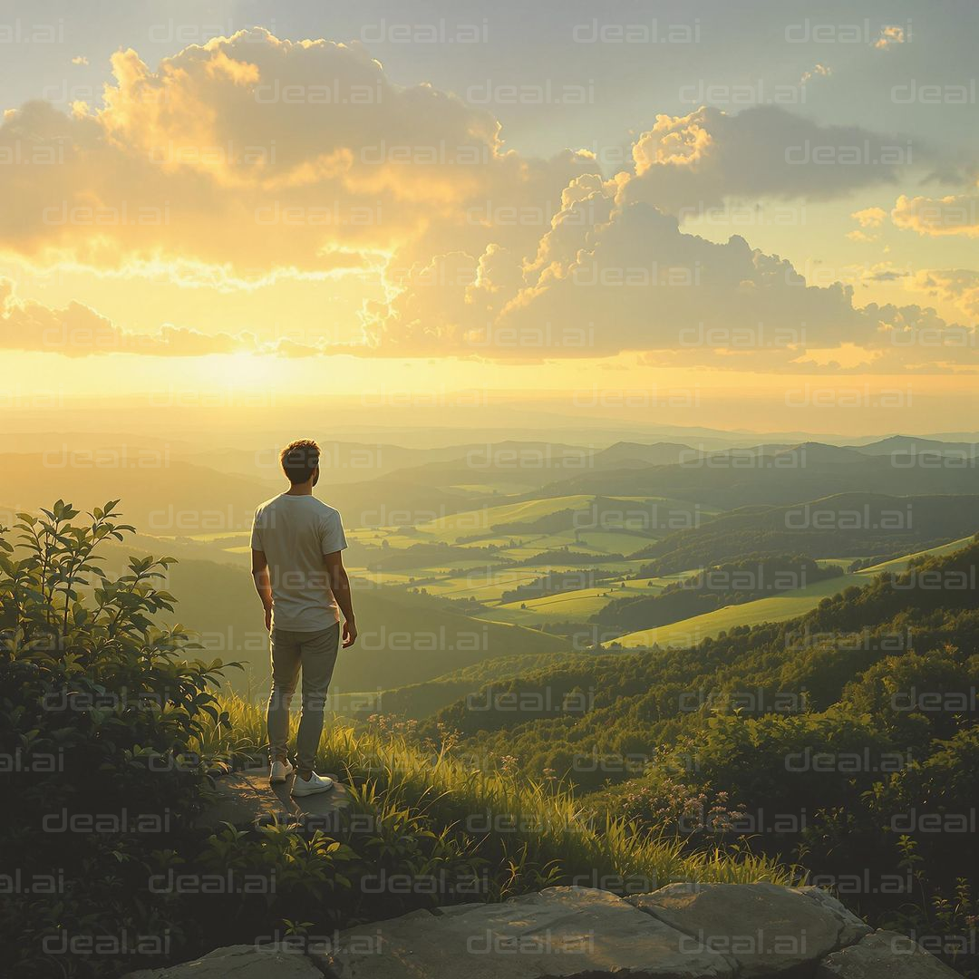 "Admiring the Golden Valley Sunset"