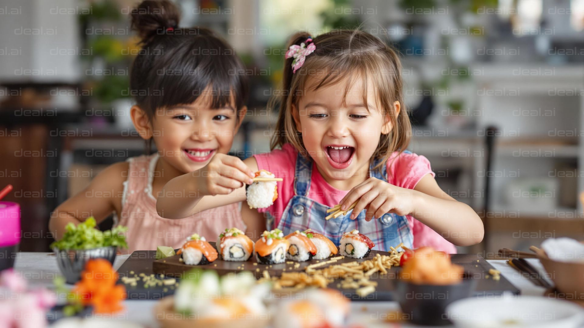 Kids Enjoying Sushi Delight