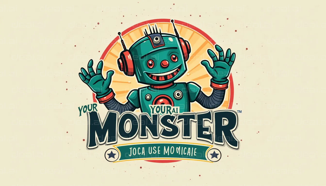 "Your AI Monster: Fun Robot Logo"