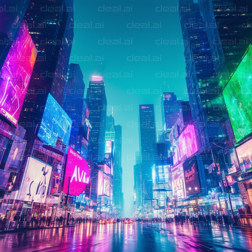 Neon Cityscape at Night