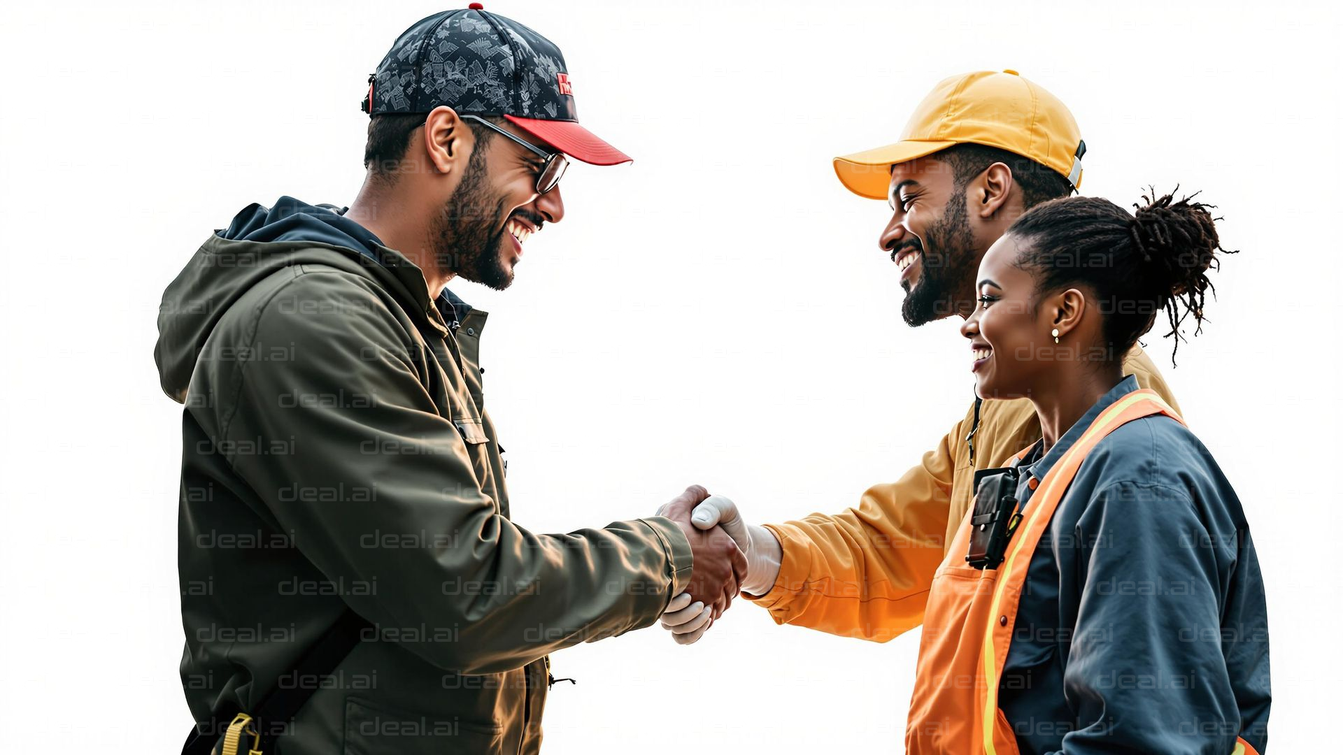 Friendly Handshake and Smiles