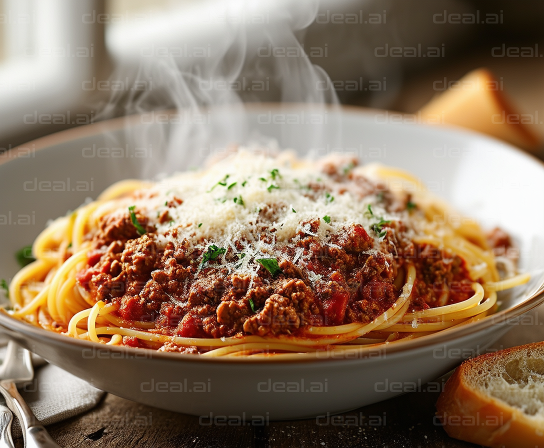 Steaming Spaghetti Bolognese Delight