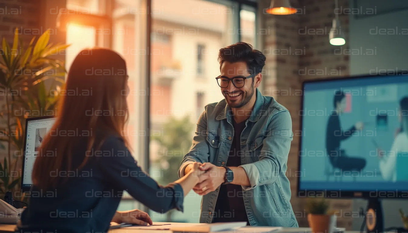 "Successful Job Interview Handshake"