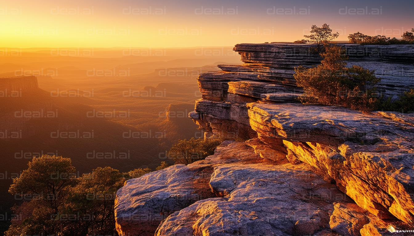 Sunset Over Rocky Canyon Ridge