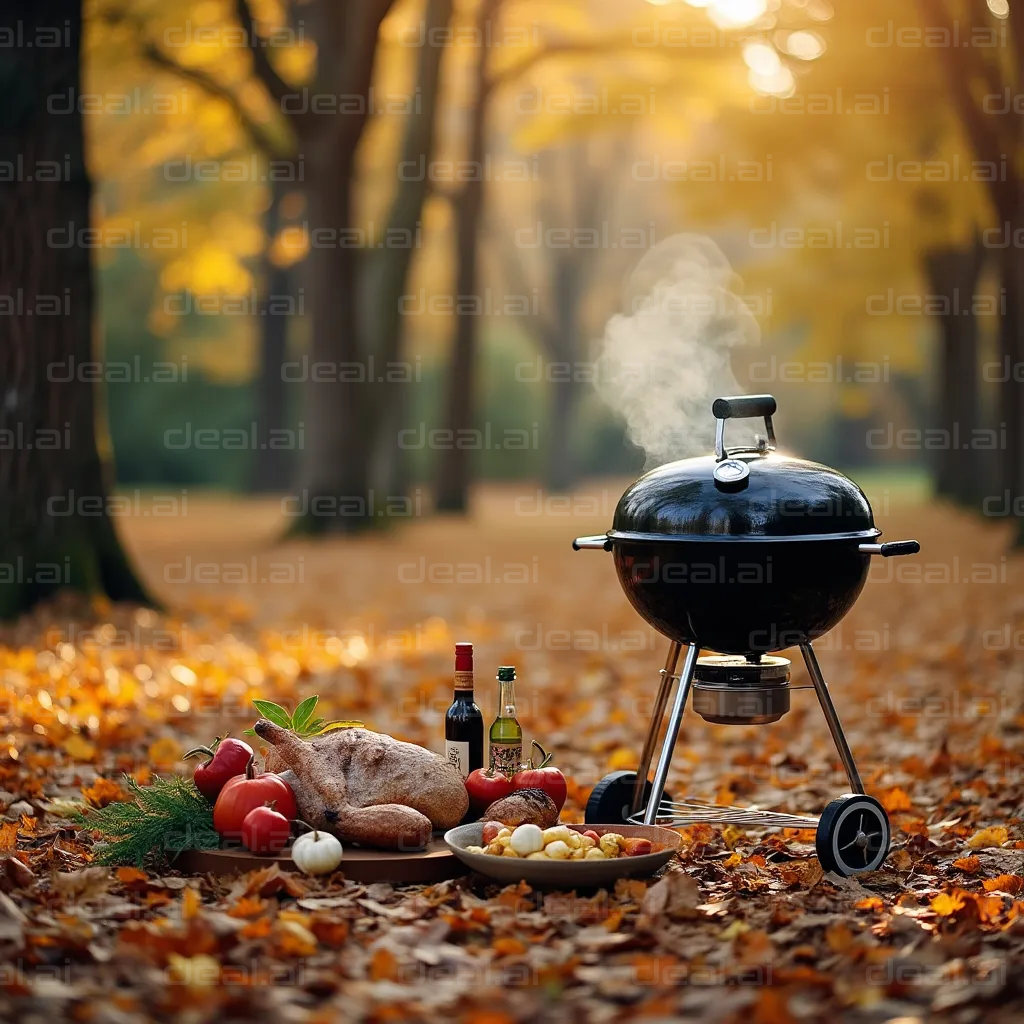 Autumn Barbecue in the Woods