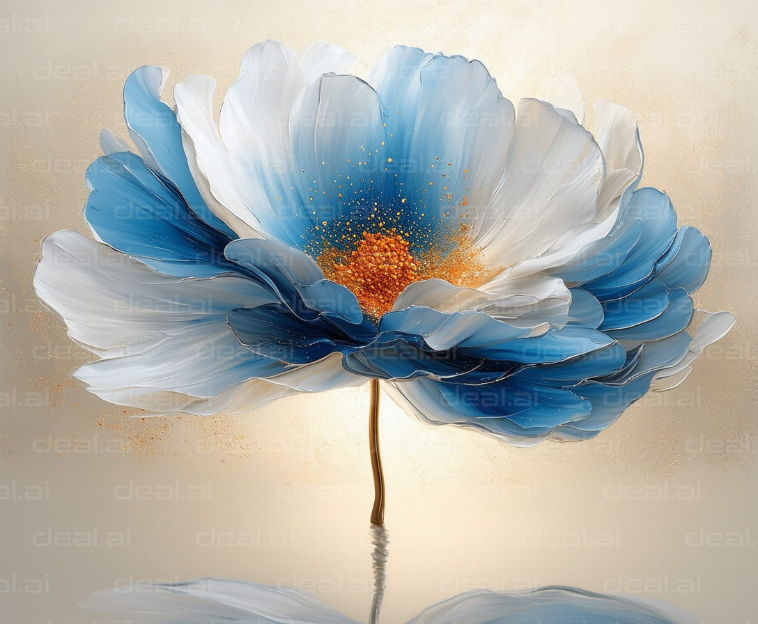 "Elegant Blue and White Flower"