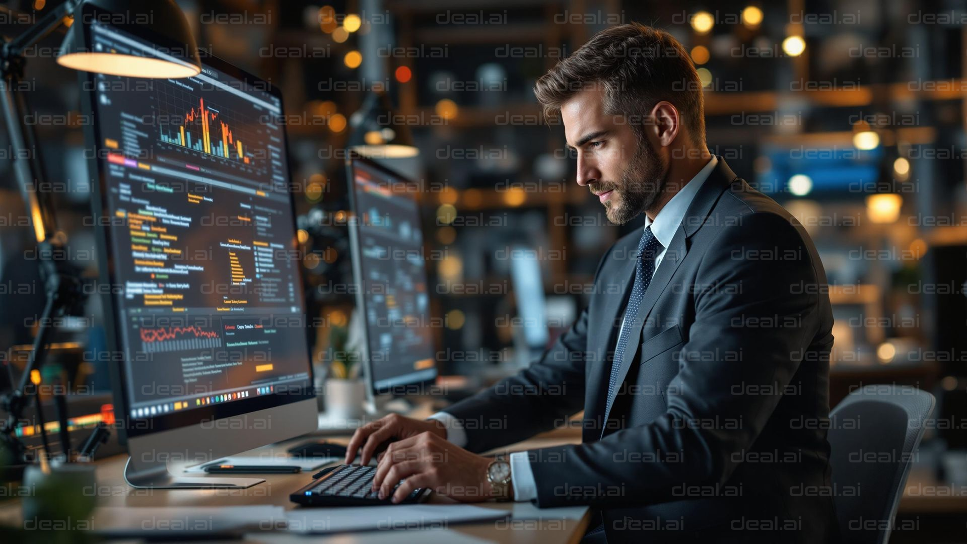 Focused Analyst at Workstation