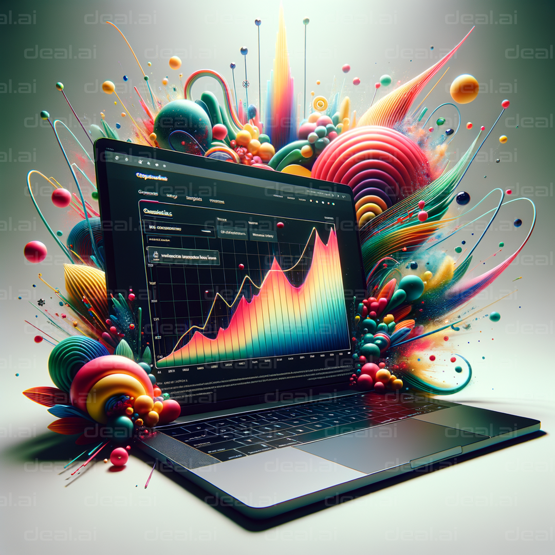 Colorful Data Visualization on Laptop