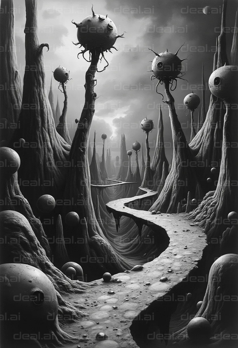 Surreal Alien Landscape Pathway