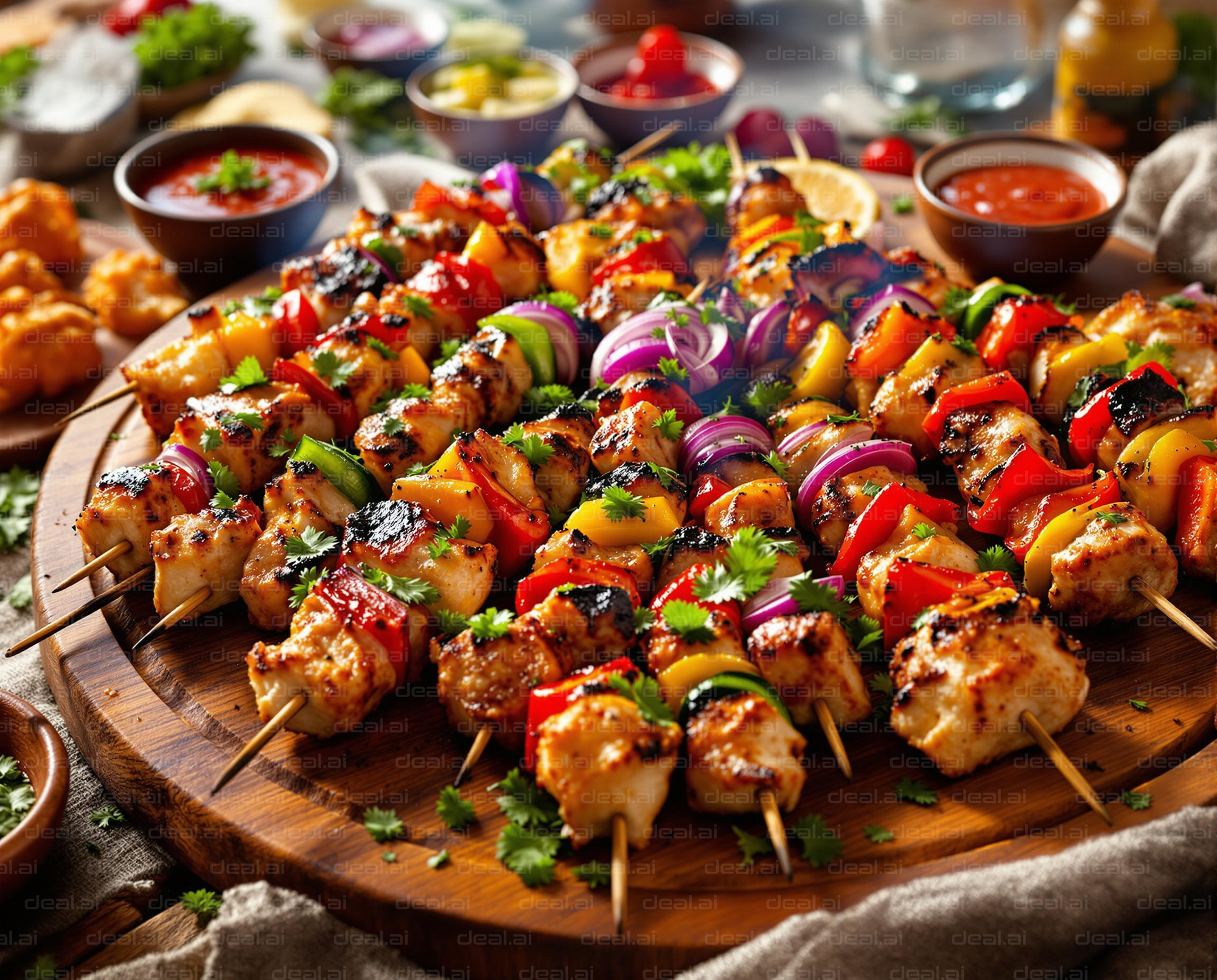 Colorful Grilled Skewers Fest