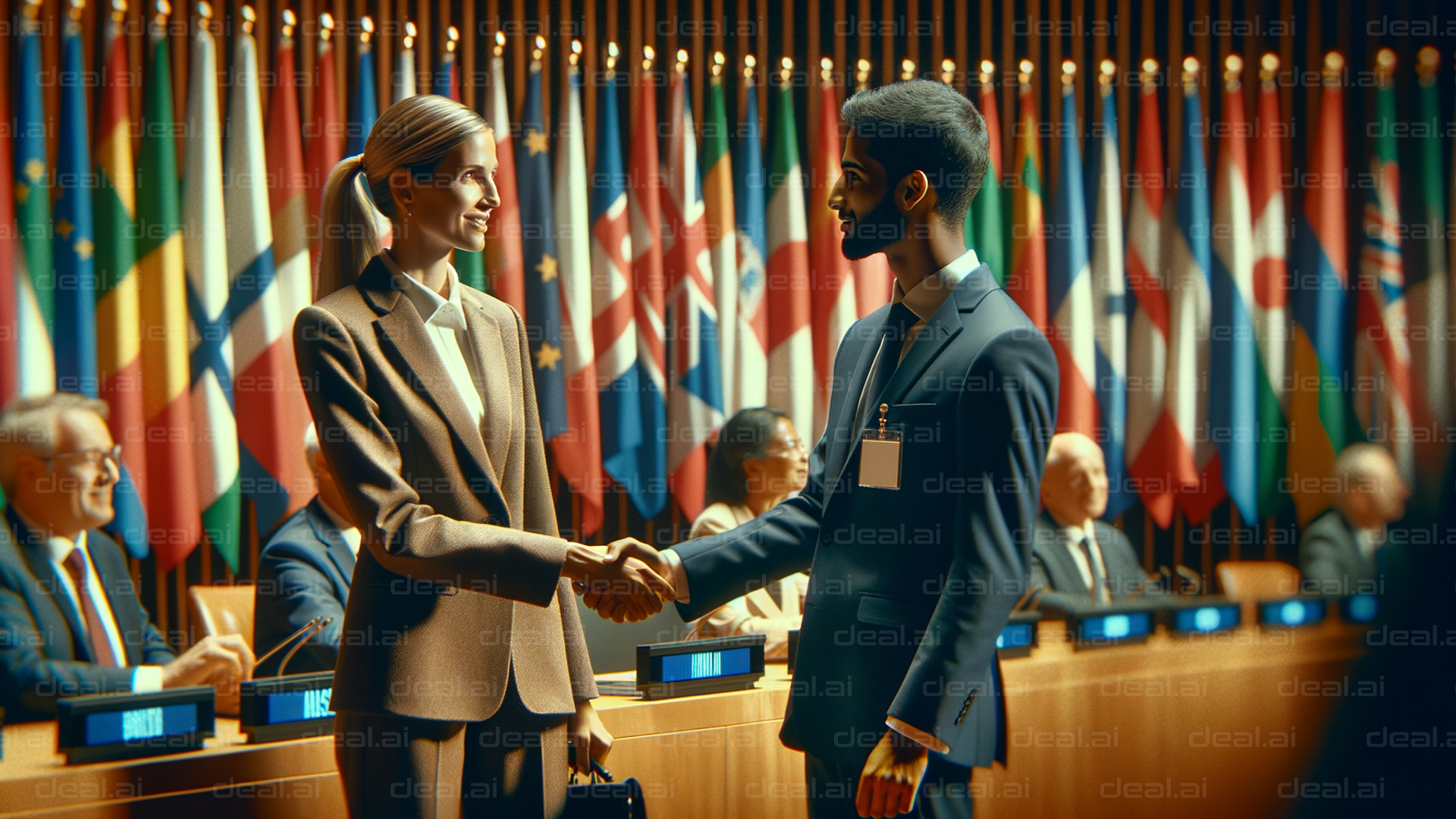 Diplomatic Handshake Assembly Hall