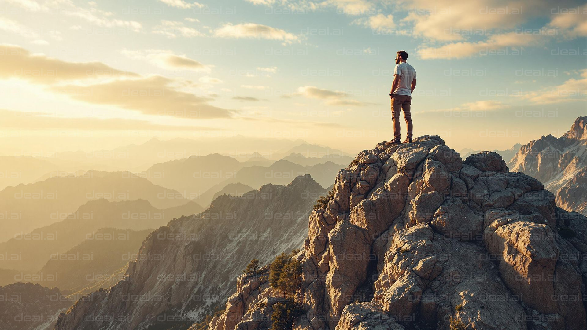 "Man on Peak at Sunrise"