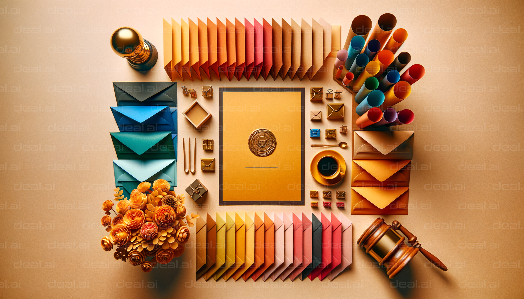 Colorful Stationery Arrangement in Symmetry