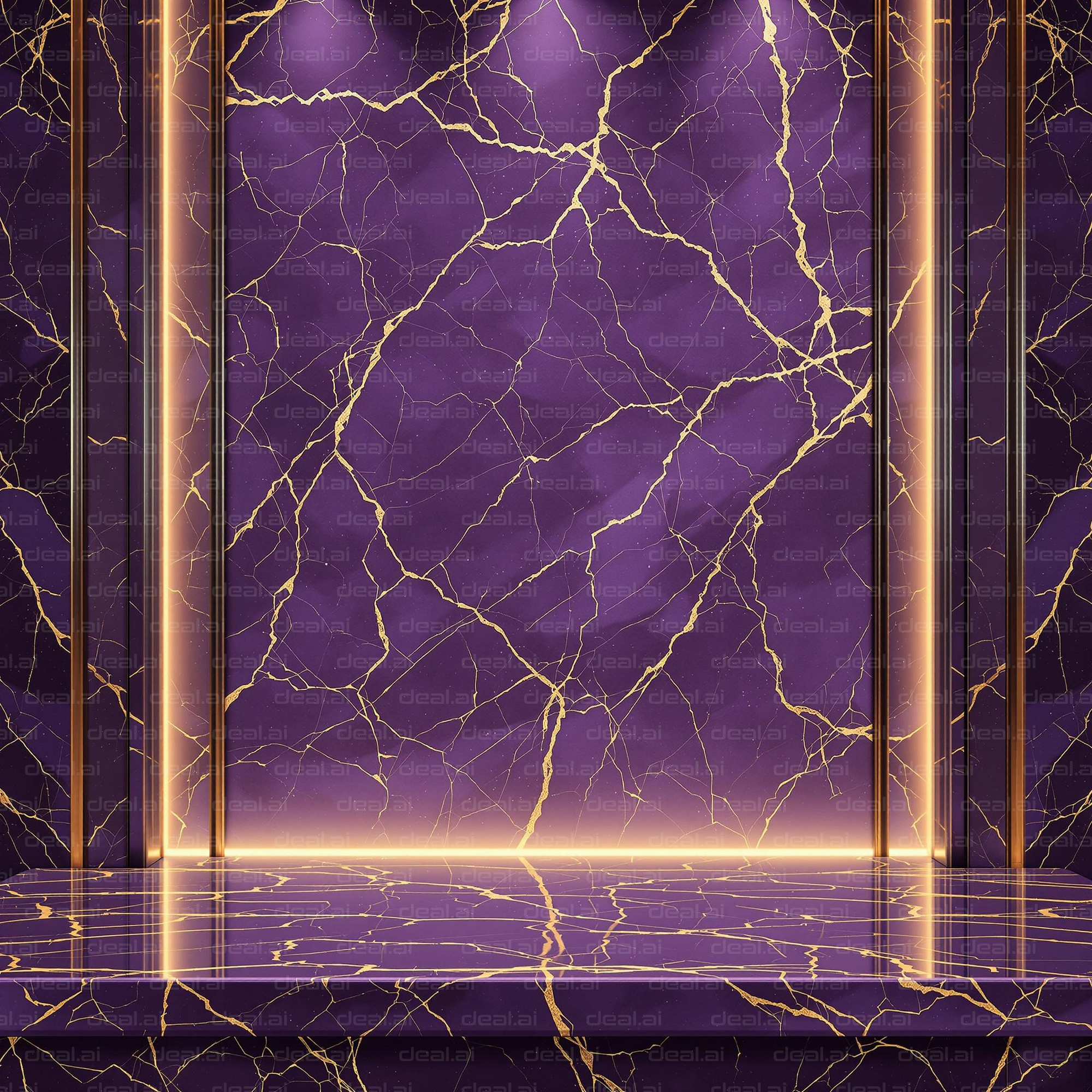 Luxurious Purple Gold Marble Wall