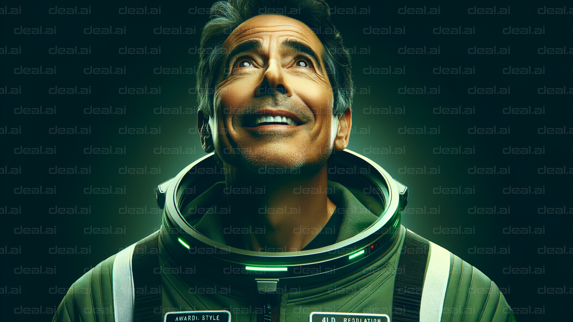 "Hopeful Astronaut Looking Upward"