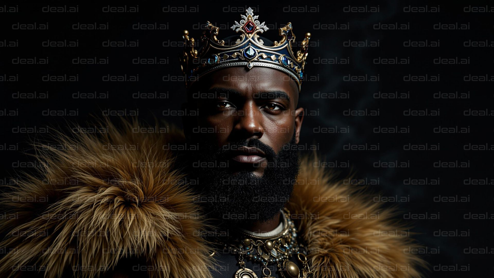 Regal Portrait with Gemmed Crown