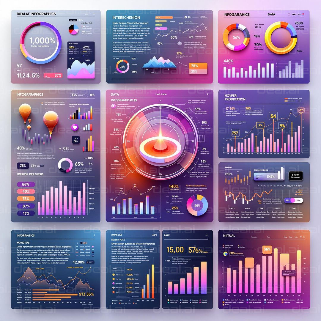 Colorful Data Infographic Set