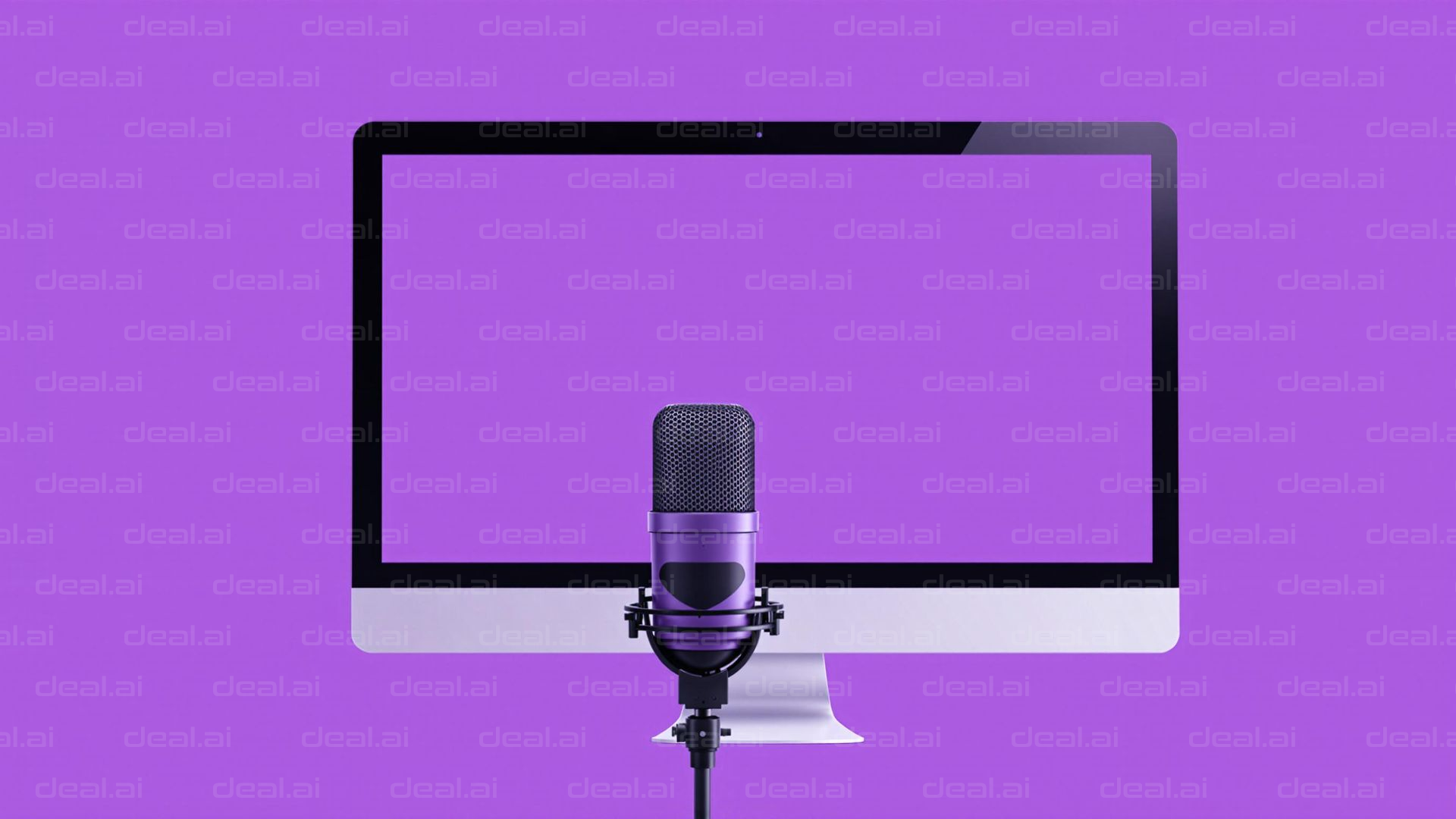 "Podcast Setup in Purple Aesthetic"