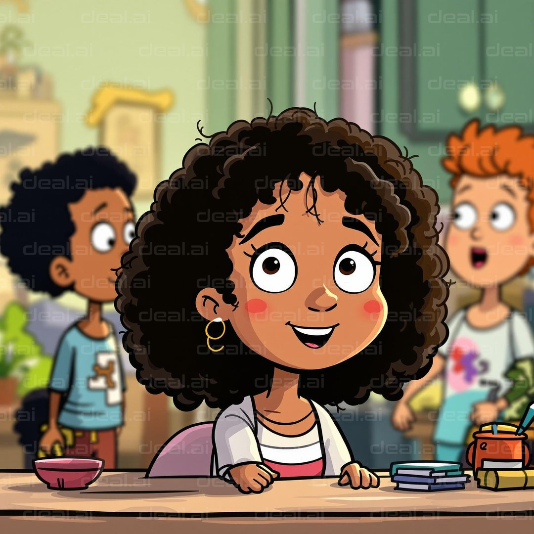 "Animated Friends in a Classroom"
