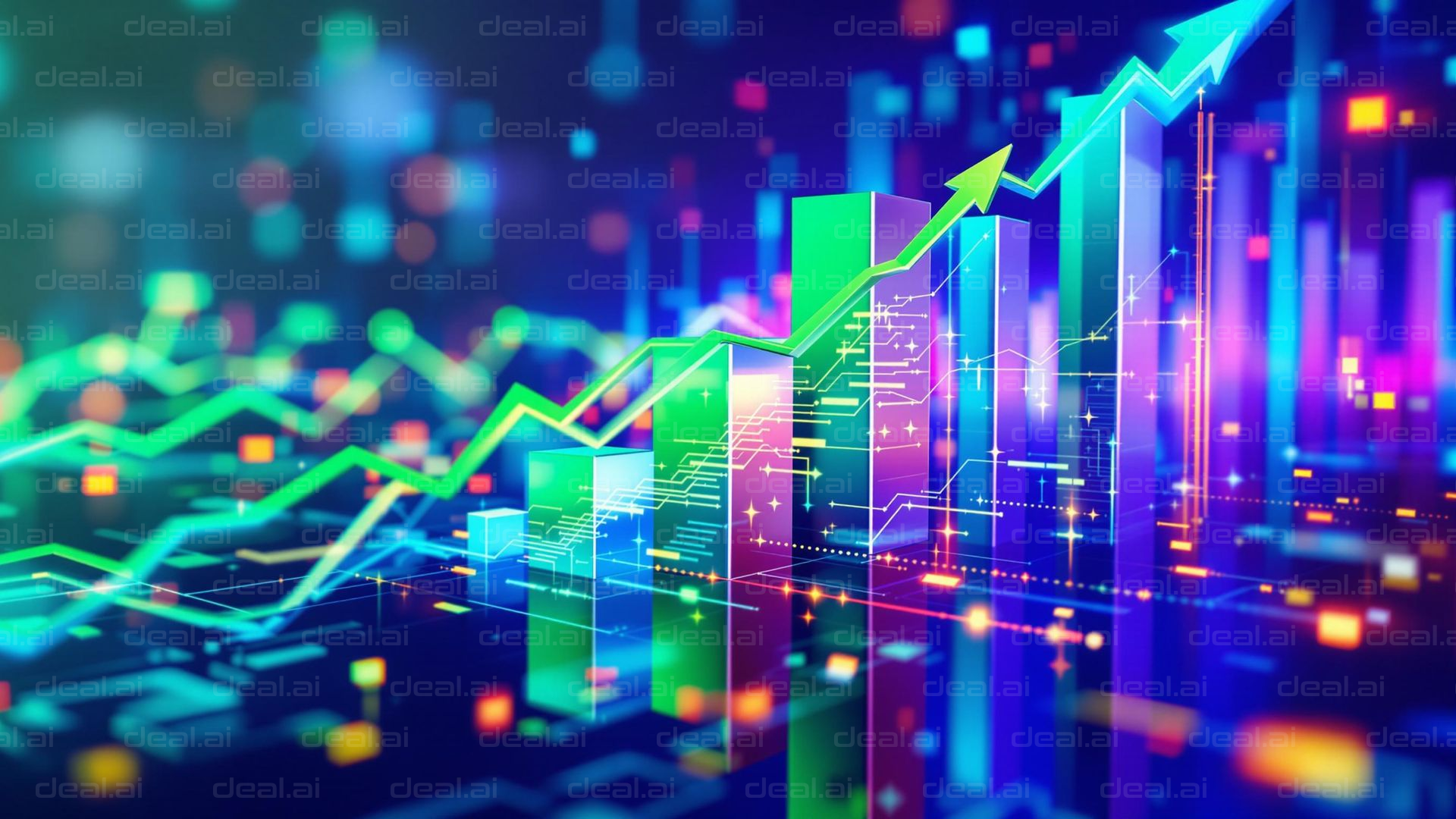 "Vibrant Stock Market Growth Chart"