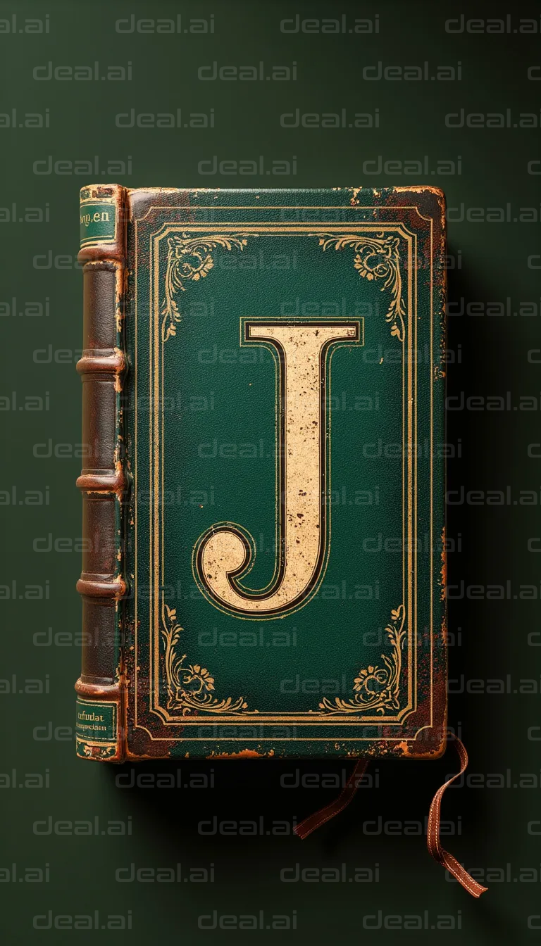 Vintage Book with Ornate Letter "J" Cover