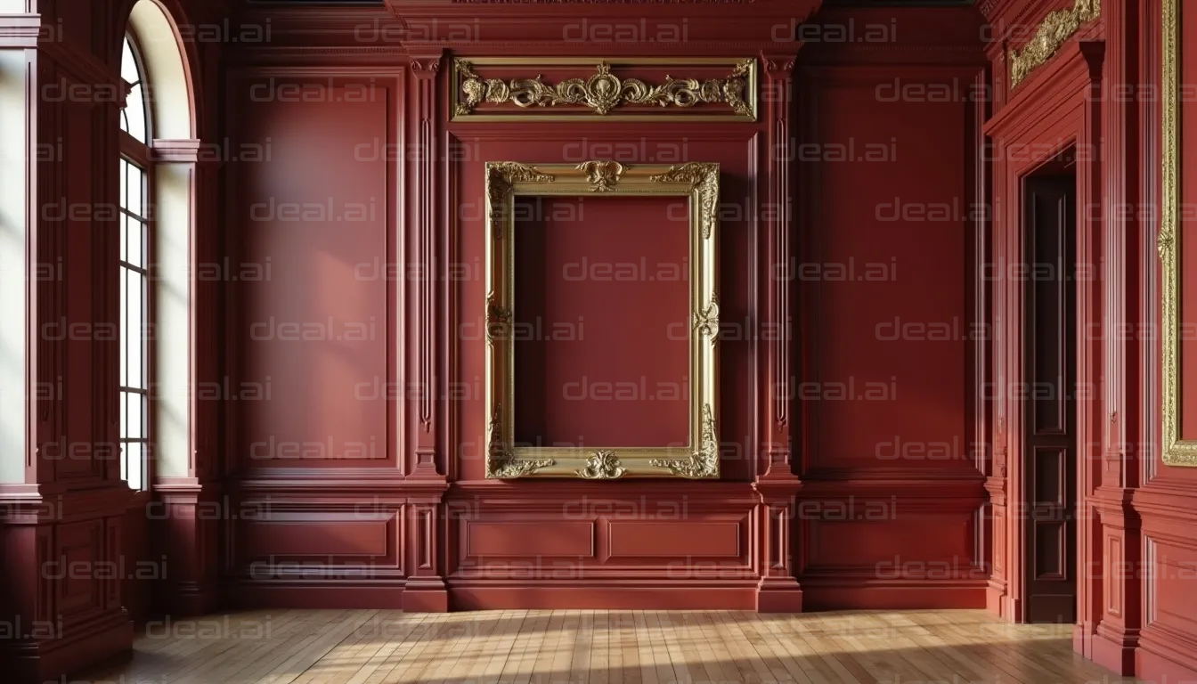 Empty Frame on Red Wall