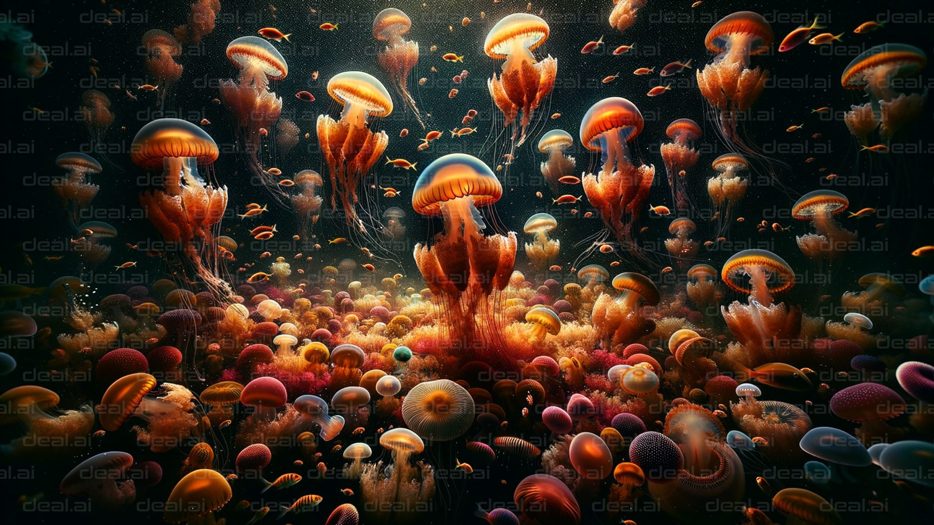 Underwater Symphony of Jellyfish