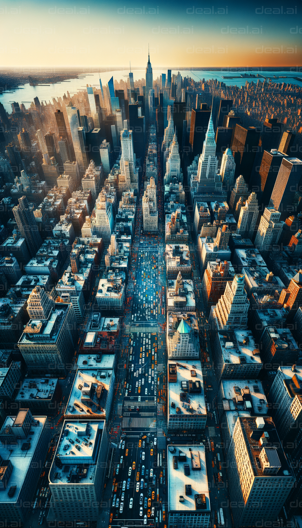 New York City Skyline at Sunset